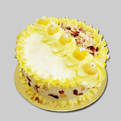 "Round shape Butterscotch Rasagulla cake - 1kg - code B05 - Click here to View more details about this Product
